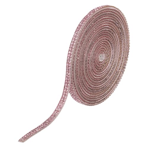 QUARKZMAN Strassband Selbstklebend Kristall Strassstreifen 3 Yard Bling Strassband Rolle 2 Reihen für DIY Basteln Hochzeit Kleidung Nägel Dekoration, Hellrosa QUARKZMAN Strassband Selbstklebend Kristall Strassstreifen 3 Yard Bling Strassband Rolle 2 Reihen für DIY Basteln Hochzeit Kleidung Nägel Dekoration, Hellrosa von QUARKZMAN