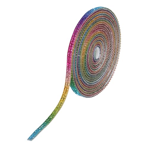 QUARKZMAN Strassband Selbstklebend Kristall Strassstreifen 3 Yard Bling Strassband Rolle 2 Reihen für DIY Basteln Hochzeit Kleidung Nägel Dekoration, Regenbogen QUARKZMAN Strassband Selbstklebend Kristall Strassstreifen 3 Yard Bling Strassband Rolle 2 Reihen für DIY Basteln Hochzeit Kleidung Nägel Dekoration, Regenbogen von QUARKZMAN