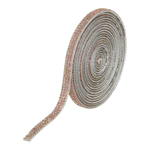 QUARKZMAN Strassband Selbstklebend Kristall Strassstreifen 3 Yard Bling Strassband Rolle 3 Reihen für DIY Basteln Hochzeit Kleidung Nägel Dekoration, Champagner QUARKZMAN Strassband Selbstklebend Kristall Strassstreifen 3 Yard Bling Strassband Rolle 3 Reihen für DIY Basteln Hochzeit Kleidung Nägel Dekoration, Champagner von QUARKZMAN