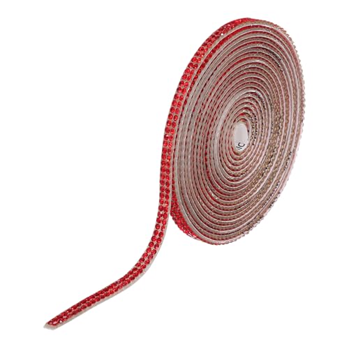QUARKZMAN Strassband Selbstklebende Kristall Strassstreifen 3 Yard Bling Strassband Rolle 2 Reihen für DIY Basteln Hochzeit Kleidung Nägel Dekoration, Rot QUARKZMAN Strassband Selbstklebende Kristall Strassstreifen 3 Yard Bling Strassband Rolle 2 Reihen für DIY Basteln Hochzeit Kleidung Nägel Dekoration, Rot von QUARKZMAN