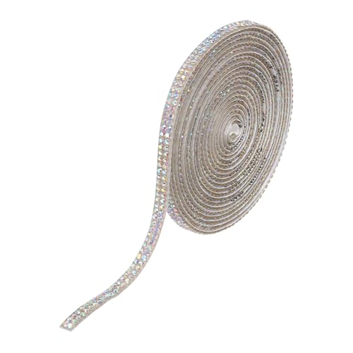 QUARKZMAN Strassband Selbstklebende Kristall Strassstreifen 3 Yard Bling Strassband Rolle 2 Reihen für DIY Basteln Hochzeit Kleidung Nägel Dekoration, Silber Bunt QUARKZMAN Strassband Selbstklebende Kristall Strassstreifen 3 Yard Bling Strassband Rolle 2 Reihen für DIY Basteln Hochzeit Kleidung Nägel Dekoration, Silber Bunt von QUARKZMAN