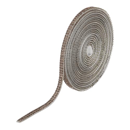 QUARKZMAN Strassband Selbstklebende Kristall Strassstreifen 3 Yard Bling Strassband Rolle 2 Reihen für DIY Basteln Hochzeit Kleidung Nägel Dekoration, Transparent Grau von QUARKZMAN