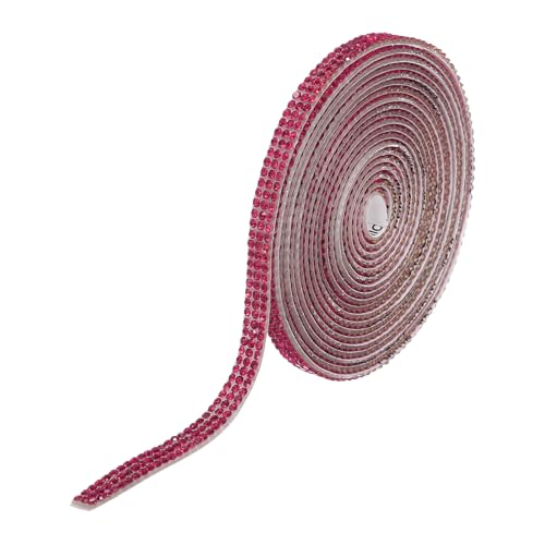 QUARKZMAN Strassband Selbstklebende Kristall Strassstreifen 3 Yard Bling Strassband Rolle 3 Reihen für DIY Basteln Hochzeit Kleidung Nägel Dekoration, Rosarot QUARKZMAN Strassband Selbstklebende Kristall Strassstreifen 3 Yard Bling Strassband Rolle 3 Reihen für DIY Basteln Hochzeit Kleidung Nägel Dekoration, Rosarot von QUARKZMAN