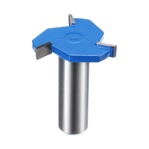 QUARKZMAN T-Nutfräser Nutfräser 15/32" (12mm) Schaft 1-13/32" (36mm) x 1/5" (5mm) 3-Schneiden-Hartmetall-Nutfräser Rabbeting-Schlitzfräser zum Abflachen von Holz von QUARKZMAN