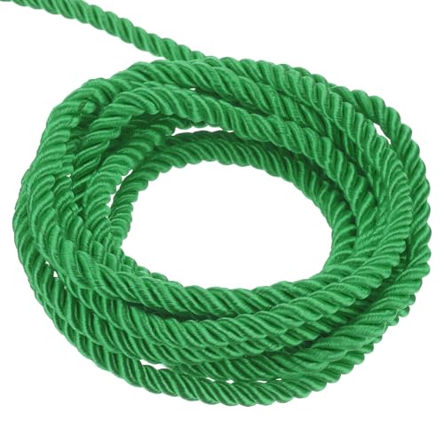 QUARKZMAN Verdrehter Kordelbesatz, 11 Yard 3mm 3-lagiges Geflochtenes Seil Glänzender Faden Schnur für Handwerk Geschenktüte Vorhang Weihnachtsdekoration, Dunkelgrün - 10m QUARKZMAN Verdrehter Kordelbesatz, 11 Yard 3mm 3-lagiges Geflochtenes Seil Glänzender Faden Schnur für Handwerk Geschenktüte Vorhang Weihnachtsdekoration, Dunkelgrün - 10m von QUARKZMAN