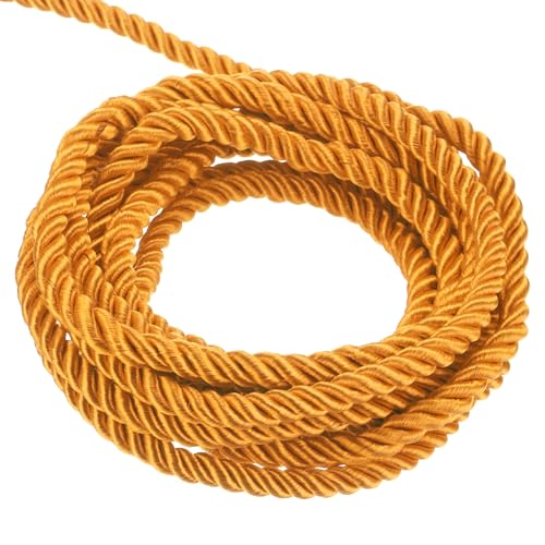 QUARKZMAN Verdrehter Kordelbesatz, 11 Yard 3mm 3-lagiges Geflochtenes Seil Glänzender Faden Schnur für Handwerk Geschenktüte Vorhang Weihnachtsdekoration, Orange - 10m QUARKZMAN Verdrehter Kordelbesatz, 11 Yard 3mm 3-lagiges Geflochtenes Seil Glänzender Faden Schnur für Handwerk Geschenktüte Vorhang Weihnachtsdekoration, Orange - 10m von QUARKZMAN