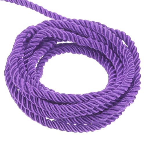 QUARKZMAN Verdrehter Kordelbesatz, 11 Yard 3mm 3-lagiges Geflochtenes Seil Glänzender Faden Schnur für Handwerk Geschenktüte Vorhang Weihnachtsdekoration, Tiefes Lila - 10m QUARKZMAN Verdrehter Kordelbesatz, 11 Yard 3mm 3-lagiges Geflochtenes Seil Glänzender Faden Schnur für Handwerk Geschenktüte Vorhang Weihnachtsdekoration, Tiefes Lila - 10m von QUARKZMAN