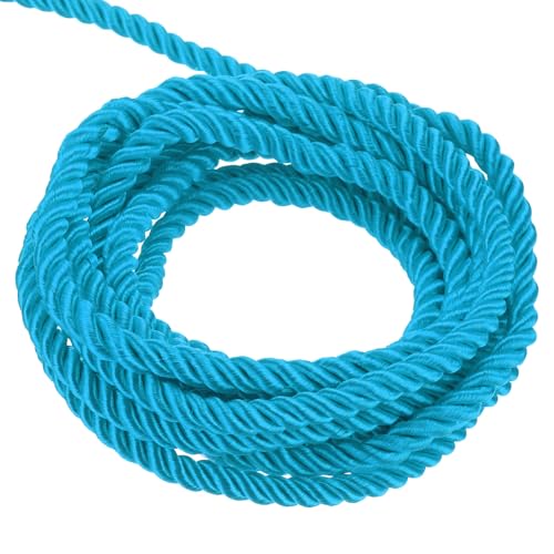 QUARKZMAN Verdrehter Kordelbesatz, 22 Yard 5mm 3-lagiges Geflochtenes Seil Glänzender Faden Schnur für Handwerk Geschenktüte Vorhang Weihnachtsdekoration, Himmelblau - 20m QUARKZMAN Verdrehter Kordelbesatz, 22 Yard 5mm 3-lagiges Geflochtenes Seil Glänzender Faden Schnur für Handwerk Geschenktüte Vorhang Weihnachtsdekoration, Himmelblau - 20m von QUARKZMAN