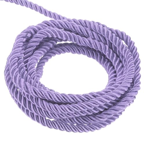 QUARKZMAN Verdrehter Kordelbesatz, 5 Yard 3mm 3-lagiges Geflochtenes Seil Glänzender Faden Schnur für Handwerk Geschenktüte Vorhang Weihnachtsdekoration, Helllila - 5m QUARKZMAN Verdrehter Kordelbesatz, 5 Yard 3mm 3-lagiges Geflochtenes Seil Glänzender Faden Schnur für Handwerk Geschenktüte Vorhang Weihnachtsdekoration, Helllila - 5m von QUARKZMAN