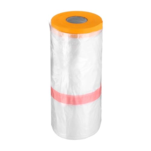 QUARKZMAN Vorgeklebte Abdeckfolie 106.3" x65.6ft Doppelseitiges Klebeband Und Abdeckplane Maler Plastik Abdeckfolie Mit Klebeband Plastikplane Für Autolackierung Abdeckung von QUARKZMAN