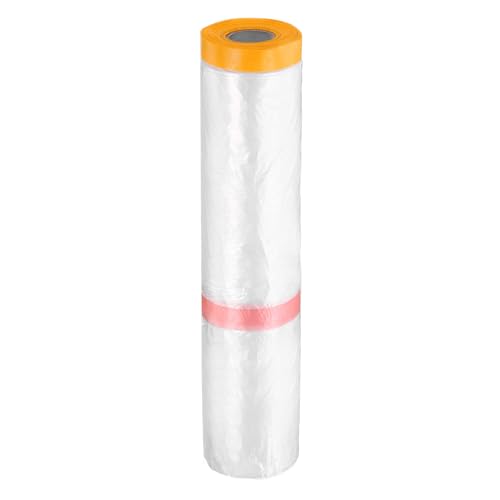 QUARKZMAN Vorgeklebte Abdeckfolie 177.2" x65.6ft Doppelklebeband Und Abdeckplane Maler Plastik Abdeckfolie Mit Klebeband Plastikplane Für Autolackierung Abdeckung von QUARKZMAN