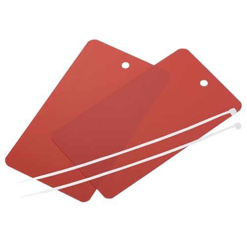 QUARKZMAN Wasserdichte Drähte Kunststoff Versandanhänger, für Produktidentifikationsanhänger, Ventilmarkierung, Außenkennzeichnung, 2 x 3,5 Zoll Rot 50er Pack mit Seil von QUARKZMAN