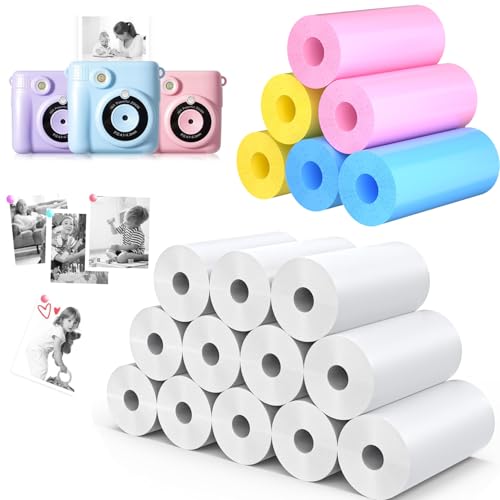 18 Rollen Kinderkamera-Papierrolle, Nachfüllpackung, kompatibel mit den meisten Sofortdruckkameras für Kinder (5,7 x 2,5 cm) von QUASON