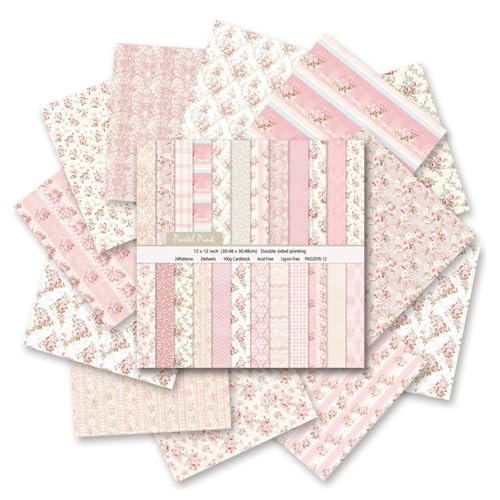 QUDUME Scrapbook-Papier, Blumenmuster, 30,5 x 30,5 cm, Vintage-Blume, groß, doppelseitig, Origami-Papier für Bastelmaterialien, Journaling, Scrapbooking, Zubehör, Kartenherstellung, Album, Dekoration QUDUME Scrapbook-Papier, Blumenmuster, 30,5 x 30,5 cm, Vintage-Blume, groß, doppelseitig, Origami-Papier für Bastelmaterialien, Journaling, Scrapbooking, Zubehör, Kartenherstellung, Album, Dekoration von QUDUME