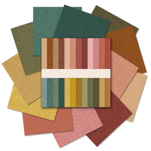 QUDUME Scrapbook-Papier, einfarbig, 30,5 x 30,5 cm, 24 Blatt, doppelseitiges Origami-Papier, Boho-Muster, dekoratives Papier für Junk-Tagebücher, Scrapbooking, Kartenherstellung, Album, Dekoration QUDUME Scrapbook-Papier, einfarbig, 30,5 x 30,5 cm, 24 Blatt, doppelseitiges Origami-Papier, Boho-Muster, dekoratives Papier für Junk-Tagebücher, Scrapbooking, Kartenherstellung, Album, Dekoration von QUDUME