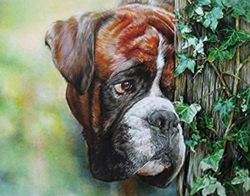 Kreuzstich-Set, Boxer-Hund, beliebtes Muster, Druck, Kreuzstich-Set, 11 CT, Anfänger, gravierte Stickerei, Geschenk, DIY, fortgeschrittene handgemachte Stickerei, (40 x 50 cm) von QUEEN SHOW