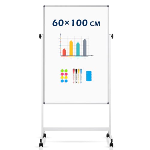 QUEENLINK Doppelseitiges Whiteboard mit Ständer, magnetisches mobiles Whiteboard, 60 x 100 cm, höhenverstellbar, trocken abwischbar, große stehende Whiteboard-Staffelei für Klassenzimmer, Zuhause QUEENLINK Doppelseitiges Whiteboard mit Ständer, magnetisches mobiles Whiteboard, 60 x 100 cm, höhenverstellbar, trocken abwischbar, große stehende Whiteboard-Staffelei für Klassenzimmer, Zuhause von QUEENLINK