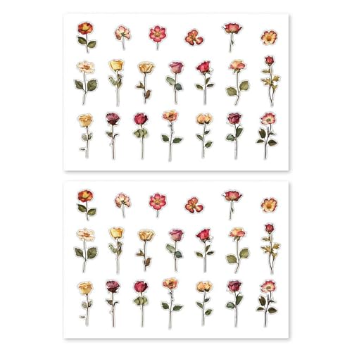 QUEENYARD Dekorativer Aufkleber, Pflanzenblatt, Blume, dekorativer Aufkleber, Scrapbooking-Aufkleber für Planer, Tagebücher, Laptops, Handyhülle, Wasserflasche, Kunsthandwerk QUEENYARD Dekorativer Aufkleber, Pflanzenblatt, Blume, dekorativer Aufkleber, Scrapbooking-Aufkleber für Planer, Tagebücher, Laptops, Handyhülle, Wasserflasche, Kunsthandwerk von QUEENYARD
