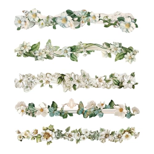 QUEENYARD Dekorativer Blumenrand-Aufkleber, 10 Stück, dekorative Bordüren-Aufkleber, Scrapbooking-Aufkleber für Planer, Tagebücher, Laptops, Handyhüllen, Scrapbooking, Verpackungen QUEENYARD Dekorativer Blumenrand-Aufkleber, 10 Stück, dekorative Bordüren-Aufkleber, Scrapbooking-Aufkleber für Planer, Tagebücher, Laptops, Handyhüllen, Scrapbooking, Verpackungen von QUEENYARD