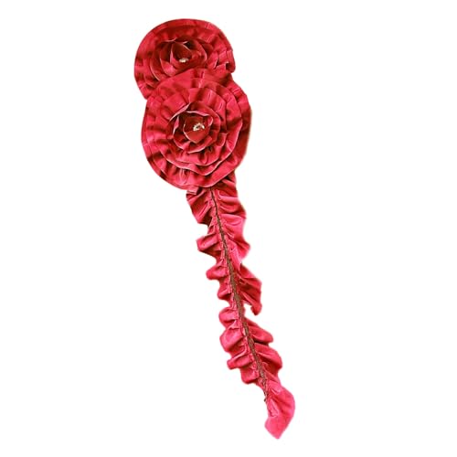 QUEENYARD Nähapplikation, Blume, gerüschte Applikation, Stoffflicken für Hochzeitskleid, Abendkleid, Verzierung von QUEENYARD