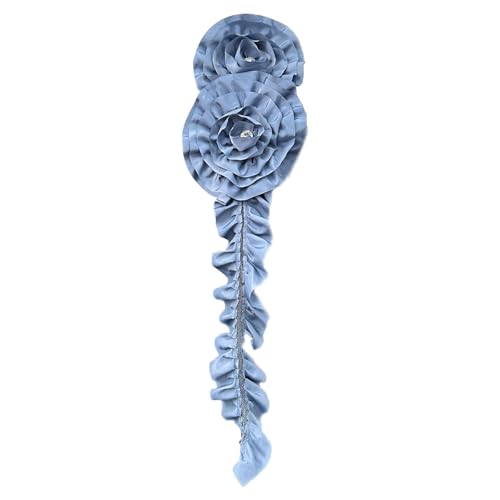 QUEENYARD Nähapplikation, Blume, gerüschte Applikation, Stoffflicken für Hochzeitskleid, Abendkleid, Verzierung von QUEENYARD