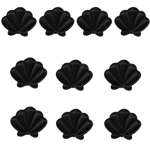 QUEENYARD Stoff-Muschel-Anhänger, 10 Stück, Stoff-Muschelanhänger, Nähen/Kleben, Muscheln, Stoffapplikationen zum Nähen, Basteln, Kleidung, Haar-Accessoires von QUEENYARD
