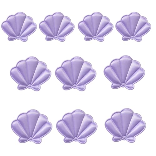 QUEENYARD Stoff-Muschel-Anhänger, 10 Stück, Stoff-Muschelanhänger, Nähen/Kleben, Muscheln, Stoffapplikationen zum Nähen, Basteln, Kleidung, Haar-Accessoires von QUEENYARD