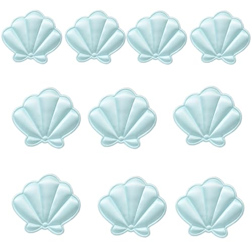 QUEENYARD Stoff-Muschel-Anhänger, 10 Stück, Stoffmuschel-Charms, Nähen/Kleben, Muscheln, Stoffapplikationen zum Nähen, Basteln, Kleidung, Haar-Accessoires von QUEENYARD