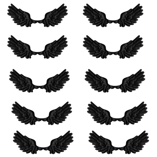 QUEENYARD Stoffflügel-Anhänger, Stoffflügel-Charm, Stoffflügel-Applikationen für handgefertigte Kunst, Handwerk, Heimdekoration, Kleidung, Nähen, Handwerk, 10 Stück von QUEENYARD