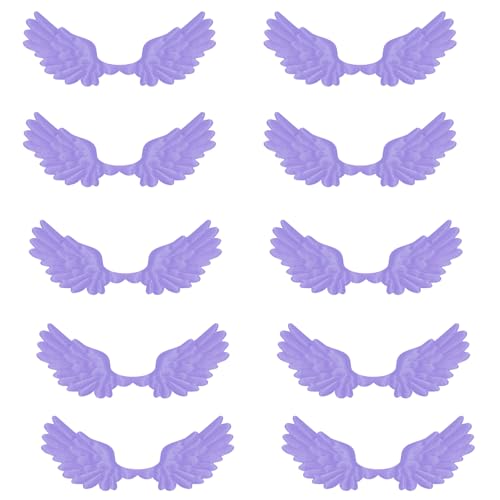 QUEENYARD Stoffflügel-Anhänger, Stoffflügel-Charm, Stoffflügel-Applikationen für handgefertigte Kunst, Handwerk, Heimdekoration, Kleidung, Nähen, Handwerk, 10 Stück von QUEENYARD