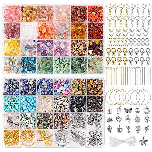 QUEFE 720-teiliges Kristallsplitter-Set, 40 Farben, Kristallchips und Edelsteinperlen zur Schmuckherstellung, Kristallperlen für Ringe, Armbänder, Ohrringe, Bastelgeschenke QUEFE 720-teiliges Kristallsplitter-Set, 40 Farben, Kristallchips und Edelsteinperlen zur Schmuckherstellung, Kristallperlen für Ringe, Armbänder, Ohrringe, Bastelgeschenke von QUEFE