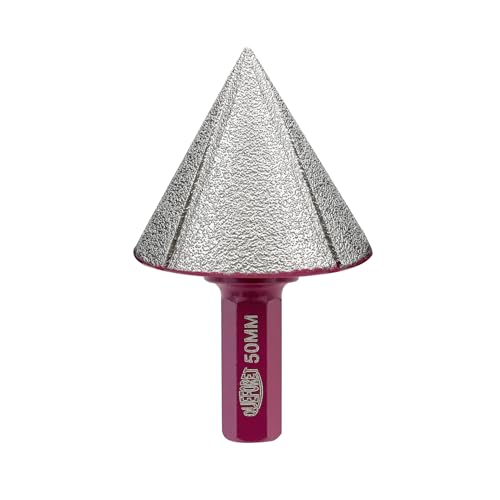 QUEFORET Diamant Fasenfräser 50mm - Fasenbohrer zum Schleifen Runden Vergrößern Trimmen Löcher in Fliesen Keramik Porzellan Marmor Granit, Sechskantschaft QUEFORET Diamant Fasenfräser 50mm - Fasenbohrer zum Schleifen Runden Vergrößern Trimmen Löcher in Fliesen Keramik Porzellan Marmor Granit, Sechskantschaft von QUEFORET