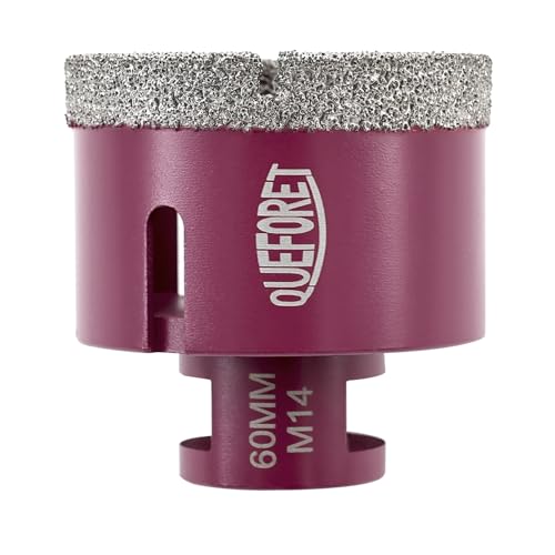 QUEFORET Diamant Fliesenbohrer 60mm x M14 - Bohrkrone für Fliesen Keramik Porzellan Marmor Granit, für Winkelschleifer QUEFORET Diamant Fliesenbohrer 60mm x M14 - Bohrkrone für Fliesen Keramik Porzellan Marmor Granit, für Winkelschleifer von QUEFORET