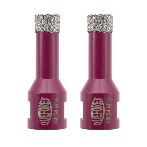 QUEFORET Diamant Fliesenbohrer Set 14mm x M14-2 Stücke Bohrkronen für Fliesen Keramik Porzellan Marmor Granit, für Winkelschleifer QUEFORET Diamant Fliesenbohrer Set 14mm x M14-2 Stücke Bohrkronen für Fliesen Keramik Porzellan Marmor Granit, für Winkelschleifer von QUEFORET