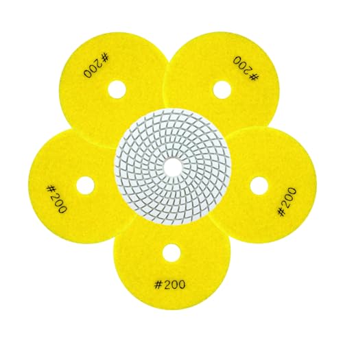 QUEFORET Diamant Polierpads Körnung 200-6 Stücke Nass Polierscheiben 100mm für Granit Marmor Quarz Kunststein, für Winkelschleifer QUEFORET Diamant Polierpads Körnung 200-6 Stücke Nass Polierscheiben 100mm für Granit Marmor Quarz Kunststein, für Winkelschleifer von QUEFORET
