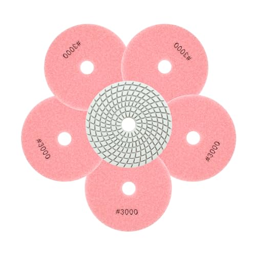 QUEFORET Diamant Polierpads Körnung 3000-6 Stücke Nass Polierscheiben 100mm für Granit Marmor Quarz Kunststein, für Winkelschleifer QUEFORET Diamant Polierpads Körnung 3000-6 Stücke Nass Polierscheiben 100mm für Granit Marmor Quarz Kunststein, für Winkelschleifer von QUEFORET