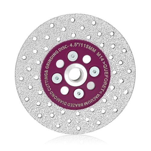 QUEFORET Diamantscheibe und Schleifscheibe 115mm - Trennscheibe für Schneiden und Schleifen von Granit Marmor Beton Keramik Fliesen, M14 Flansch QUEFORET Diamantscheibe und Schleifscheibe 115mm - Trennscheibe für Schneiden und Schleifen von Granit Marmor Beton Keramik Fliesen, M14 Flansch von QUEFORET