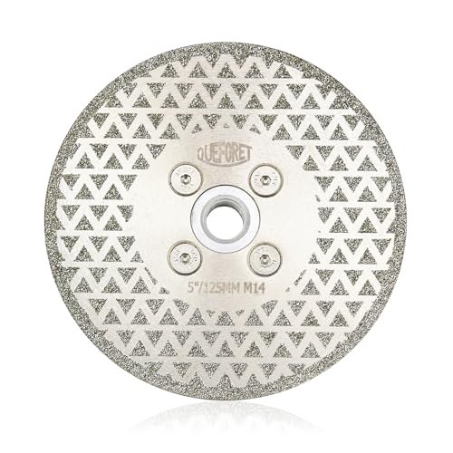 QUEFORET Diamantscheibe und Schleifscheibe 125mm - Trennscheibe für Schneiden und Polieren von Granit Marmor Fliesen Keramik Porzellan Quarz, M14 Flansch QUEFORET Diamantscheibe und Schleifscheibe 125mm - Trennscheibe für Schneiden und Polieren von Granit Marmor Fliesen Keramik Porzellan Quarz, M14 Flansch von QUEFORET