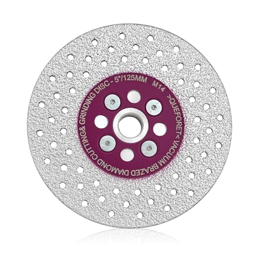 QUEFORET Diamantscheibe und Schleifscheibe 125mm - Trennscheibe für Schneiden und Schleifen von Granit Marmor Beton Keramik Fliesen, M14 Flansch QUEFORET Diamantscheibe und Schleifscheibe 125mm - Trennscheibe für Schneiden und Schleifen von Granit Marmor Beton Keramik Fliesen, M14 Flansch von QUEFORET