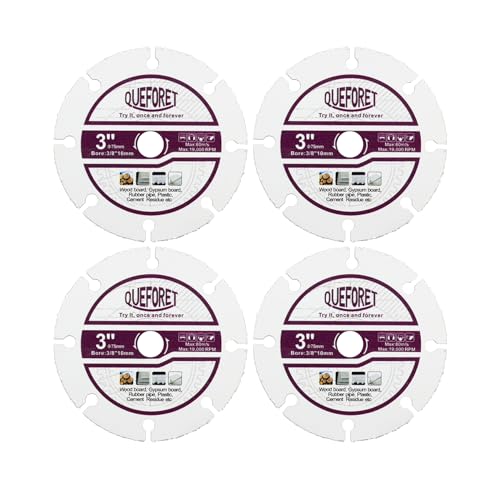QUEFORET Hartmetall Trennscheiben 75mm 4 Stücke - Scheiben für Holz Gummi Kunststoff, mit 10mm Bohrungsdurchmesser QUEFORET Hartmetall Trennscheiben 75mm 4 Stücke - Scheiben für Holz Gummi Kunststoff, mit 10mm Bohrungsdurchmesser von QUEFORET