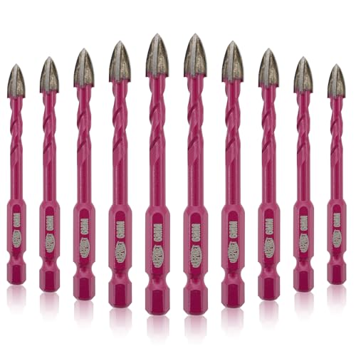 QUEFORET Hartmetallbohrer Set 6mm - 10 Stücke Steinbohrer für Holz Kunststoff Mauerwerk Beton, Nassbohren Keramik Fliesen Marmor, Schnellwechsel Sechskantschaft QUEFORET Hartmetallbohrer Set 6mm - 10 Stücke Steinbohrer für Holz Kunststoff Mauerwerk Beton, Nassbohren Keramik Fliesen Marmor, Schnellwechsel Sechskantschaft von QUEFORET