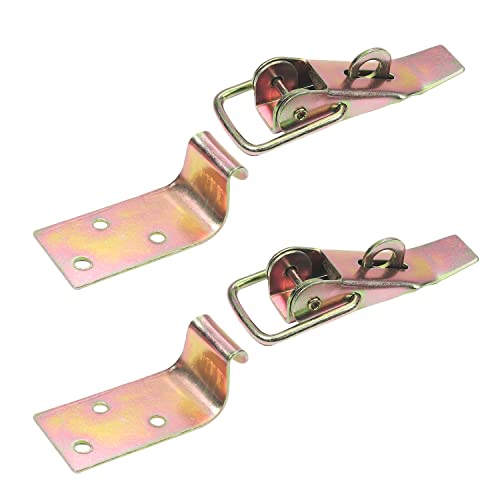 QUEMUONN Haspenschloss, Federriegel, Knebelverschluss, gefederter Knebelverschluss, Haspe, strapazierfähig, 1 x 2 x Metall von QUEMUONN