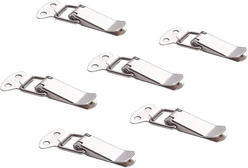QUEMUONN Haspenschloss, Federriegel, Knebelverschluss, gefederter Knebelverschluss, Haspe, strapazierfähig, Kofferboxen, 6 Stück(X Small) von QUEMUONN