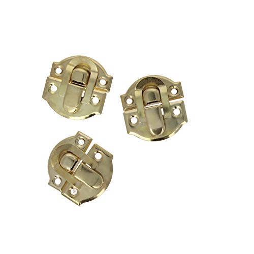 QUEMUONN Haspenschloss, Federriegel, Knebelverschluss, gefederter Knebelverschluss, Haspe, strapazierfähig, Schmuckschatulle, 5 Stück(Gold) von QUEMUONN