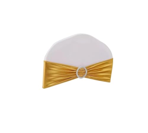 QUEMUONN Stuhlschärpen, Glänzende metallische Stuhlknotenbänder mit runder Schnalle for Partybankette for Hochzeiten von QUEMUONN