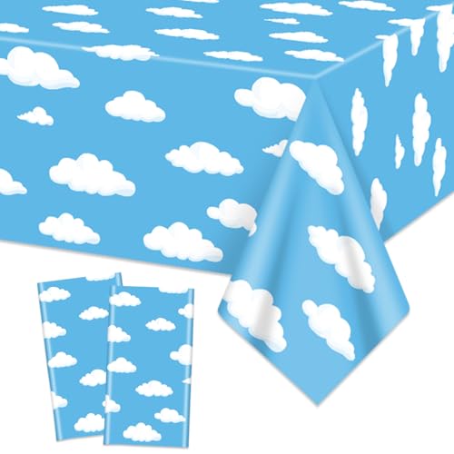 2 Pack Geschichte Geburtstag Tischtuch, 130x220cm Blauer Himmel weiße Wolke Tischdecke, Kuh-Muster gedruckt Dekoration für Junge Mädchen Kinder Geburtstag Party Supplies 2 Pack Geschichte Geburtstag Tischtuch, 130x220cm Blauer Himmel weiße Wolke Tischdecke, Kuh-Muster gedruckt Dekoration für Junge Mädchen Kinder Geburtstag Party Supplies von QUERICKY