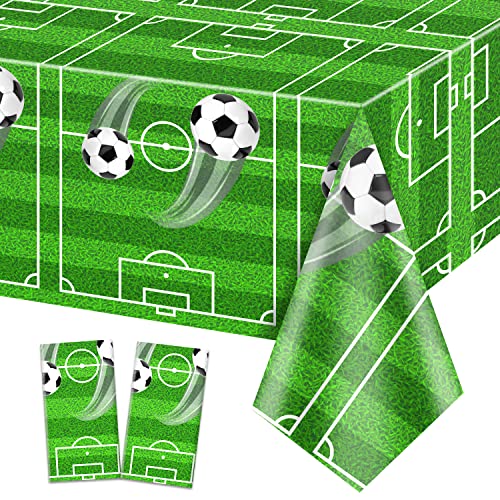 2 Pack Fußball-Thema Tischdecke, 130x220cm Rechteck für Männer Jungen Geburtstag Party-Dekoration von QUERICKY