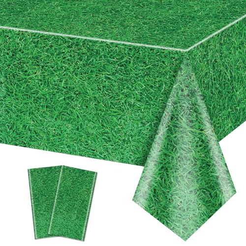 2 Pack Grünes Gras Tischtuch, 220x130cm Gras Muster Tischdecke Golf Fußballfeld Tischtuch für Sport Thema Parteien liefert Sport Veranstaltung Dekorationen 2 Pack Grünes Gras Tischtuch, 220x130cm Gras Muster Tischdecke Golf Fußballfeld Tischtuch für Sport Thema Parteien liefert Sport Veranstaltung Dekorationen von QUERICKY