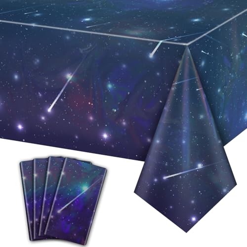 4 Pack Weltraum Galaxy Party Tischdecken, Sternennacht Schillernde Tischdecke Zubehör, 130x220cm Galaxy Holographische Tischdecke für Weltraum Thema Party Dekorationen Kinder Geburtstag Party Dekor 4 Pack Weltraum Galaxy Party Tischdecken, Sternennacht Schillernde Tischdecke Zubehör, 130x220cm Galaxy Holographische Tischdecke für Weltraum Thema Party Dekorationen Kinder Geburtstag Party Dekor von QUERICKY