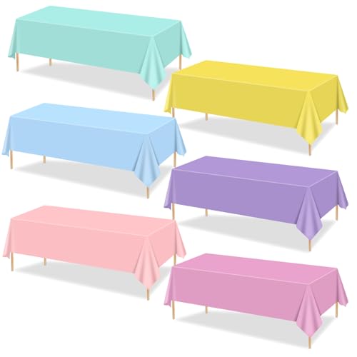 6er-Pack pastellfarbene Tischdecken, 220x130cm EIS Bunte rechteckige Tischdecken, pastellfarbene Regenbogen-Mix-Farbdekorationen für Geburtstag, Regenbogenparty, Eiscreme-Themenparty, Babyparty 6er-Pack pastellfarbene Tischdecken, 220x130cm EIS Bunte rechteckige Tischdecken, pastellfarbene Regenbogen-Mix-Farbdekorationen für Geburtstag, Regenbogenparty, Eiscreme-Themenparty, Babyparty von QUERICKY